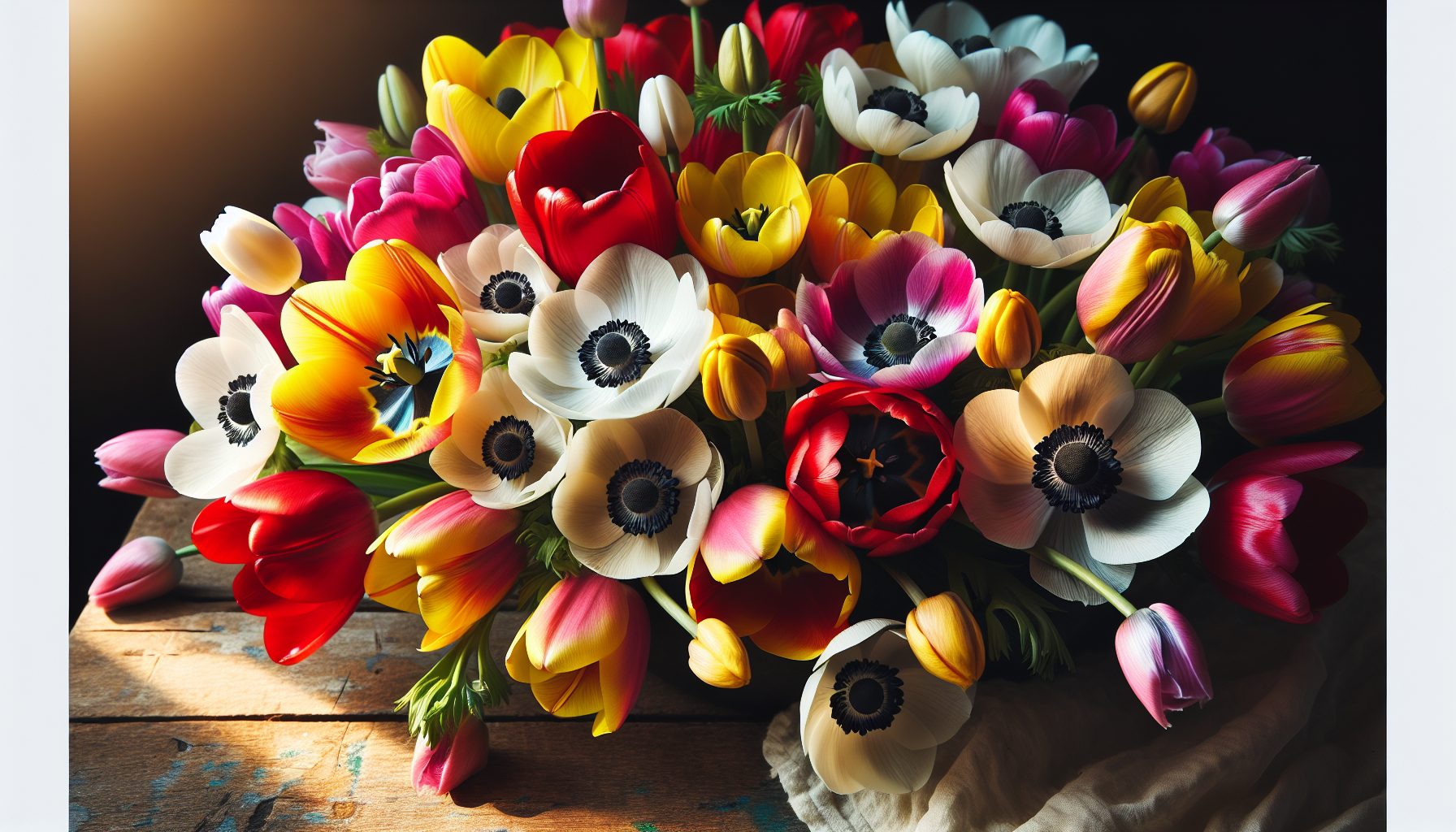 Как сочетать тюльпаны и анемоны в одном букете