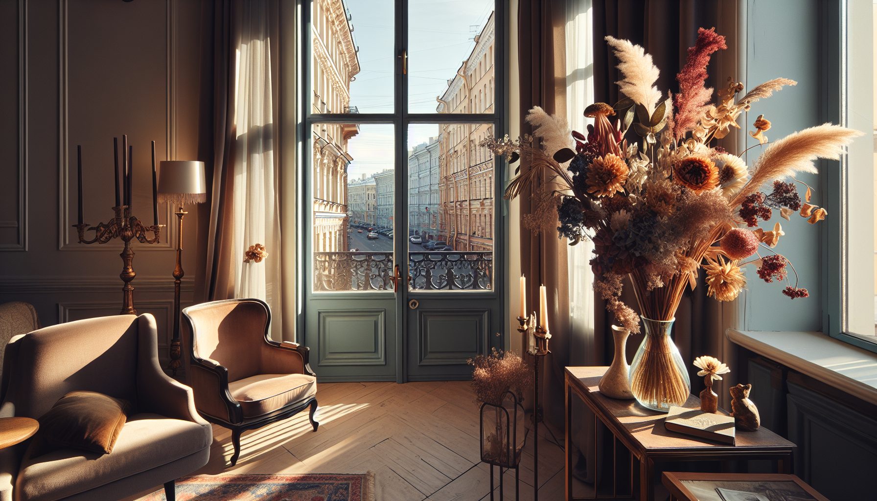 Сухоцветы в интерьере Санкт-Петербурга