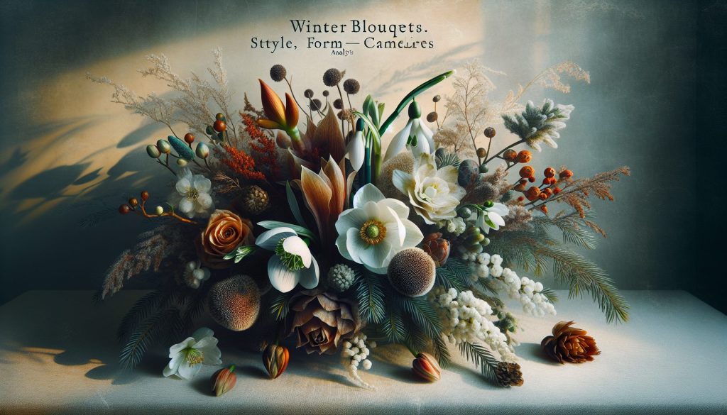 Зимние букеты: стиль, форма, фактура — разбор