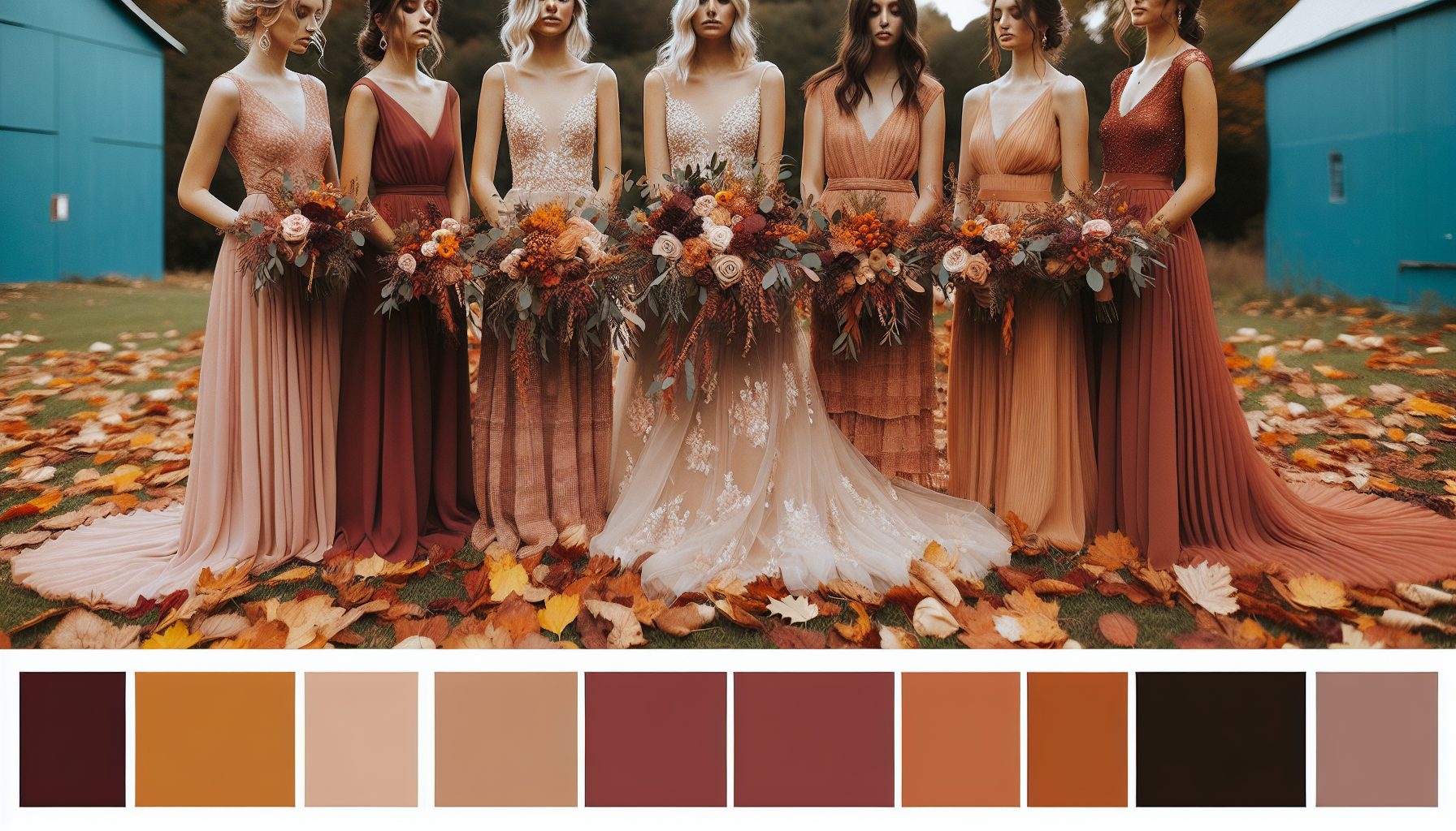 С какими нарядами подружек сочетается осенняя палитра