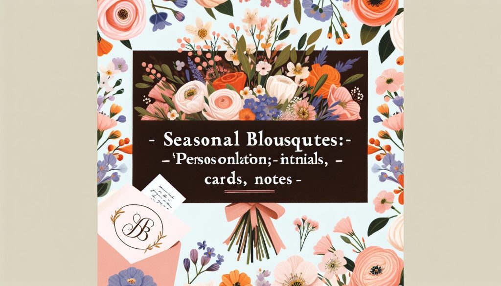 Сезонные букеты: персонализация — инициалы, карточки, записки