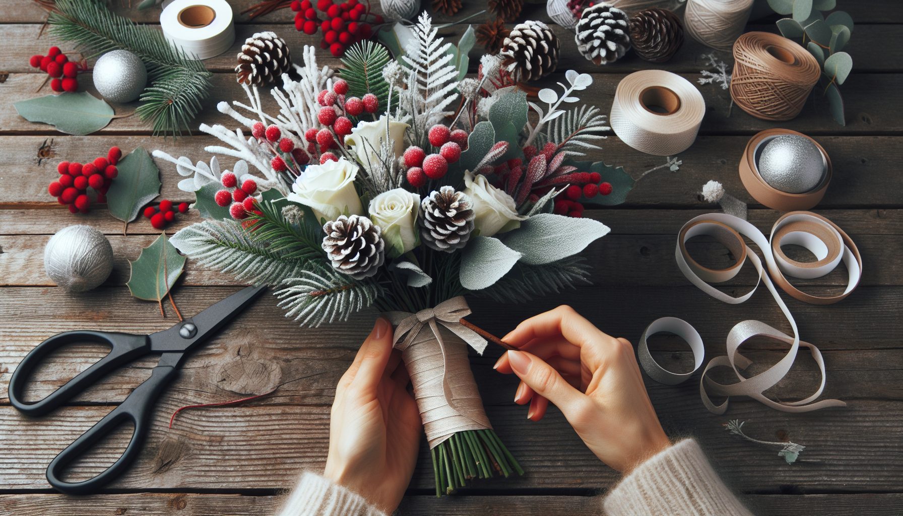 Как собрать зимний букет своими руками