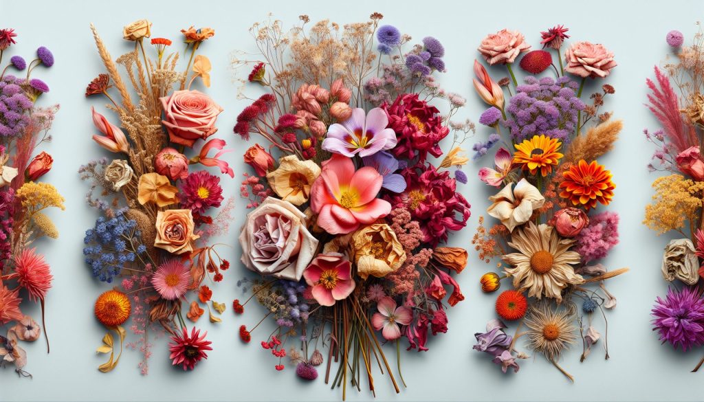 Гибрид живых и сухоцветов: цвет и смысл — язык цветов на практике