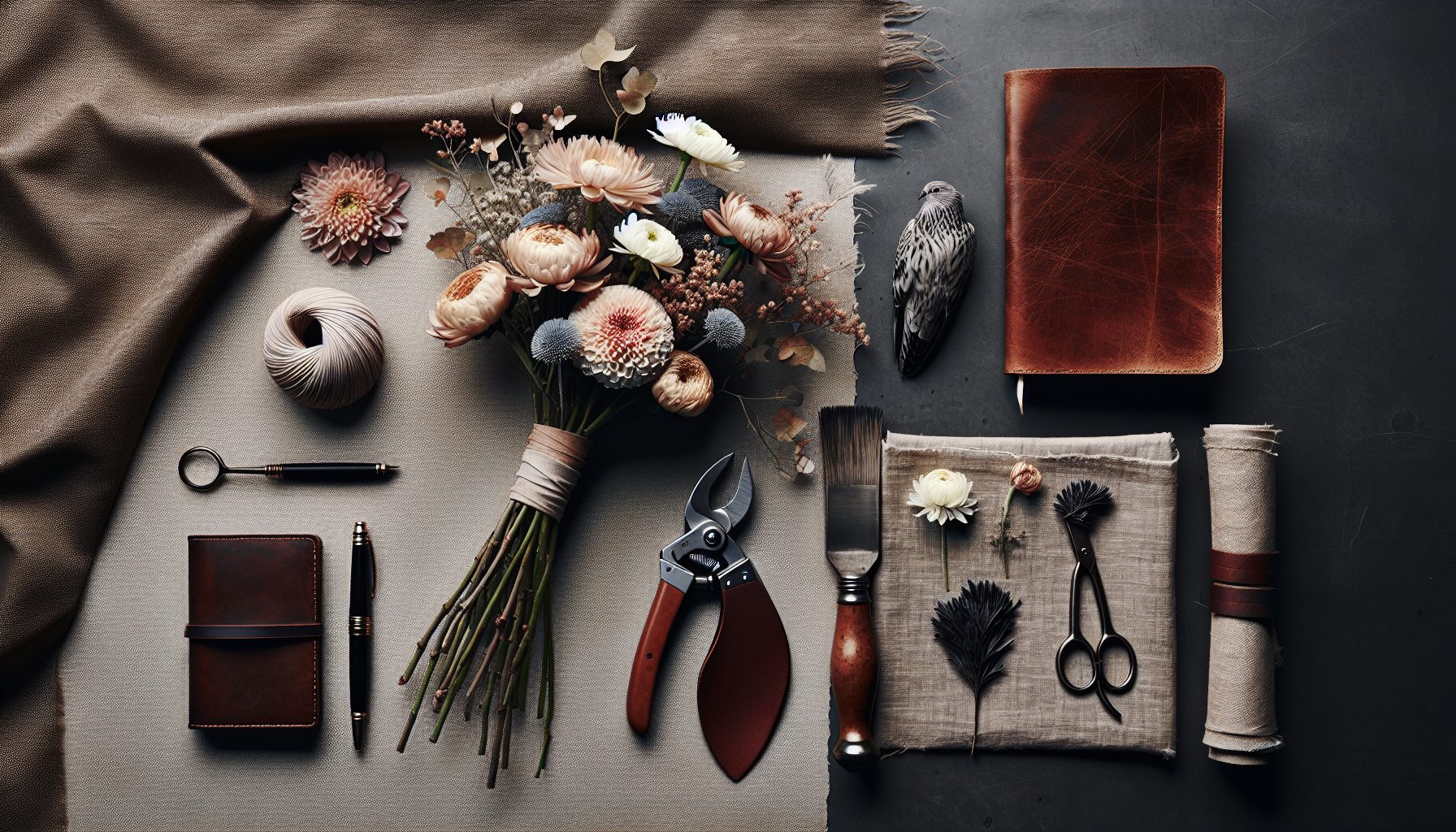 Материалы и текстуры: кожа, лен и цветы с характером