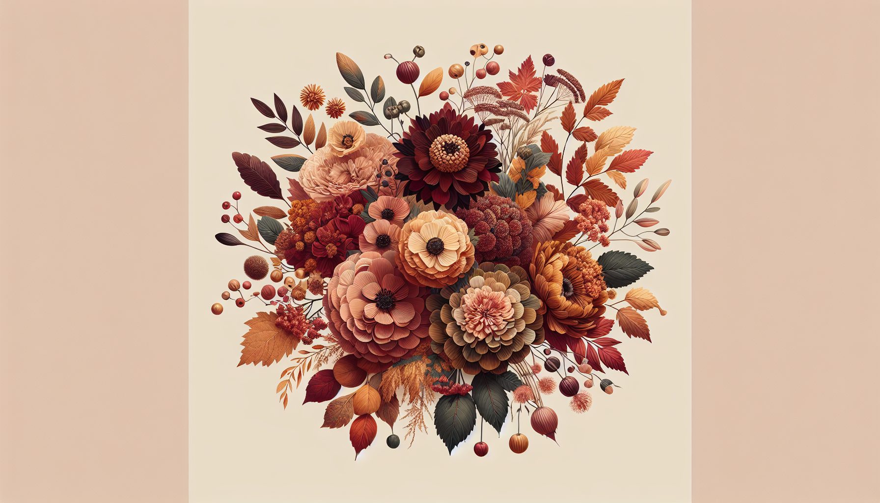 Сочетания и фактуры в осенних букетах