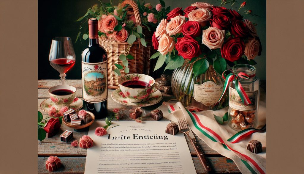 Итальянские розы: подарочные наборы — цветы + вино/сладости